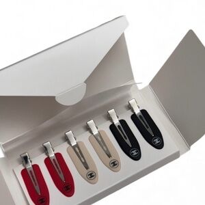 CHANEL Beaute’ Hair Clip Trio - Red, Cream, and Black!